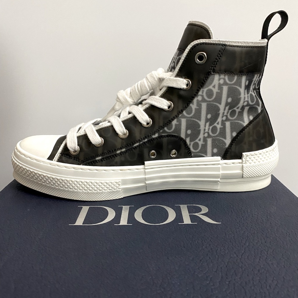 Dior B23 High-Top Sneakers in Black & White
